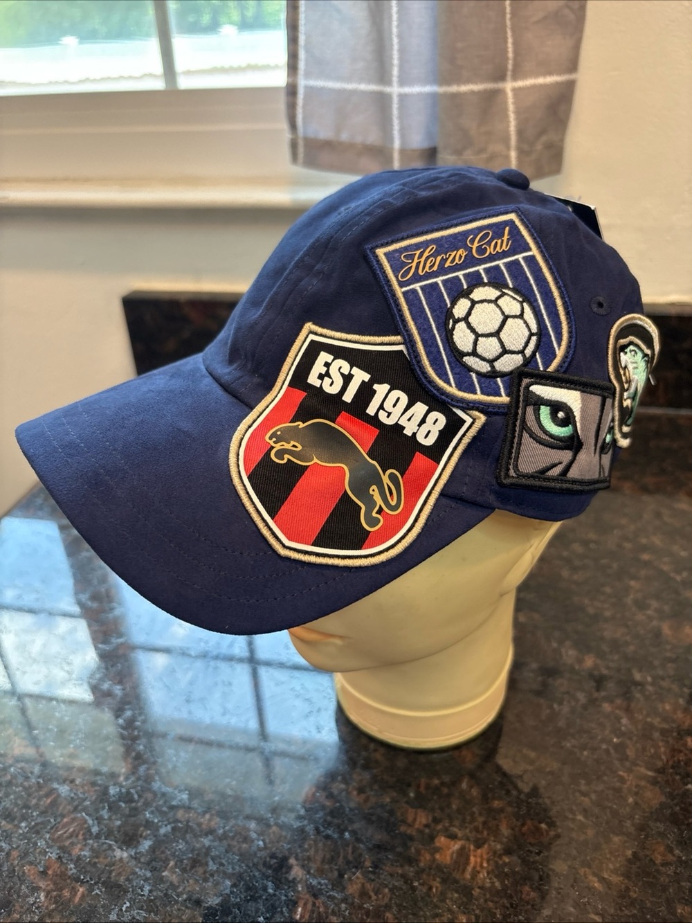 Puma Home Town Hero’s Navy Blue Strap Hat  4.1 BB Cap Suede Rare Team Patches